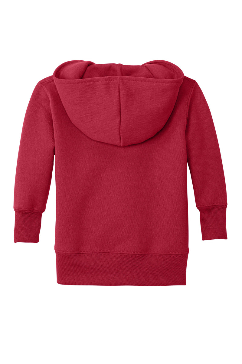 Port & Co Infant Core Fleece Full-Zip Hooded Sweatshirt - Red