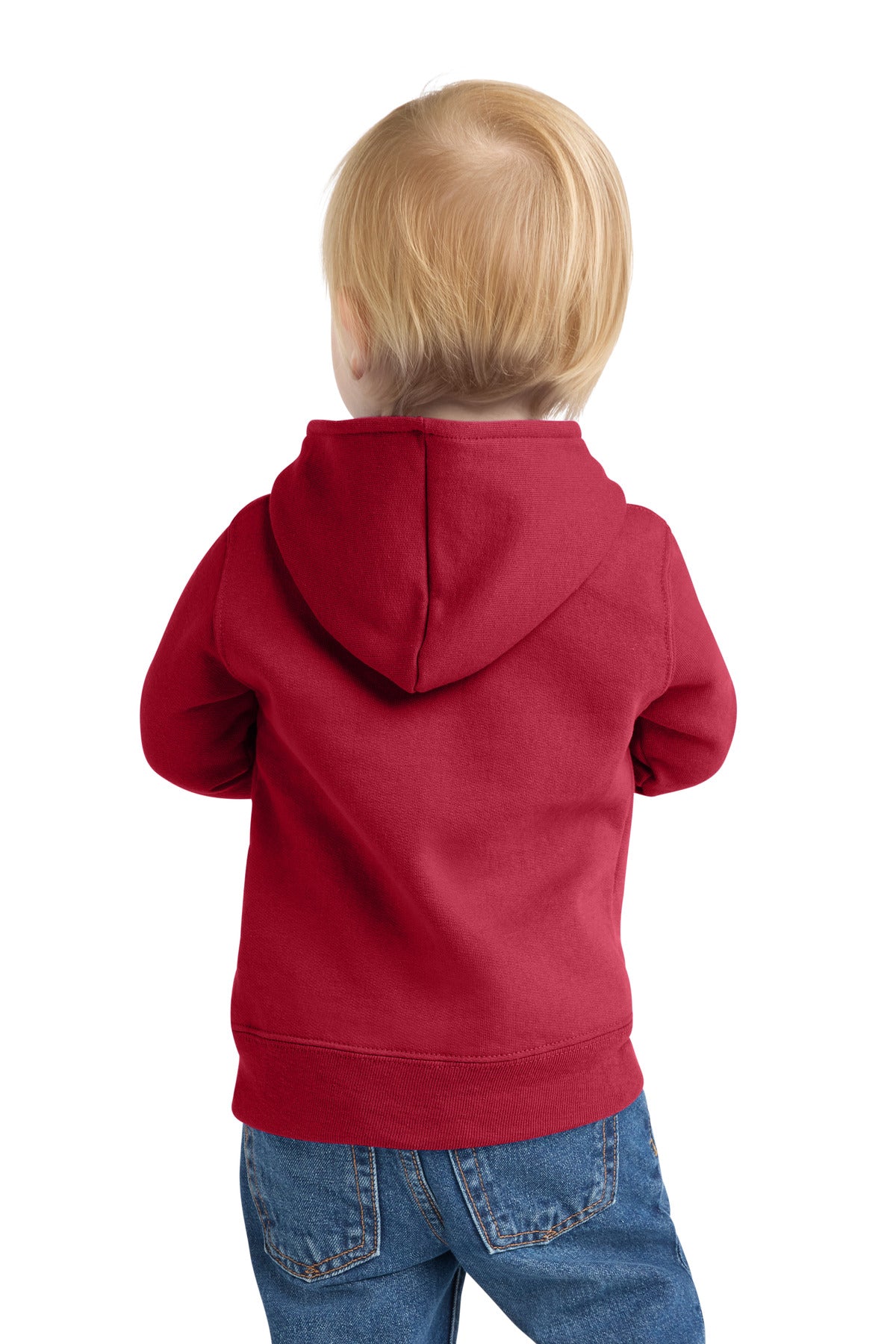Port & Co Infant Core Fleece Full-Zip Hooded Sweatshirt - Red