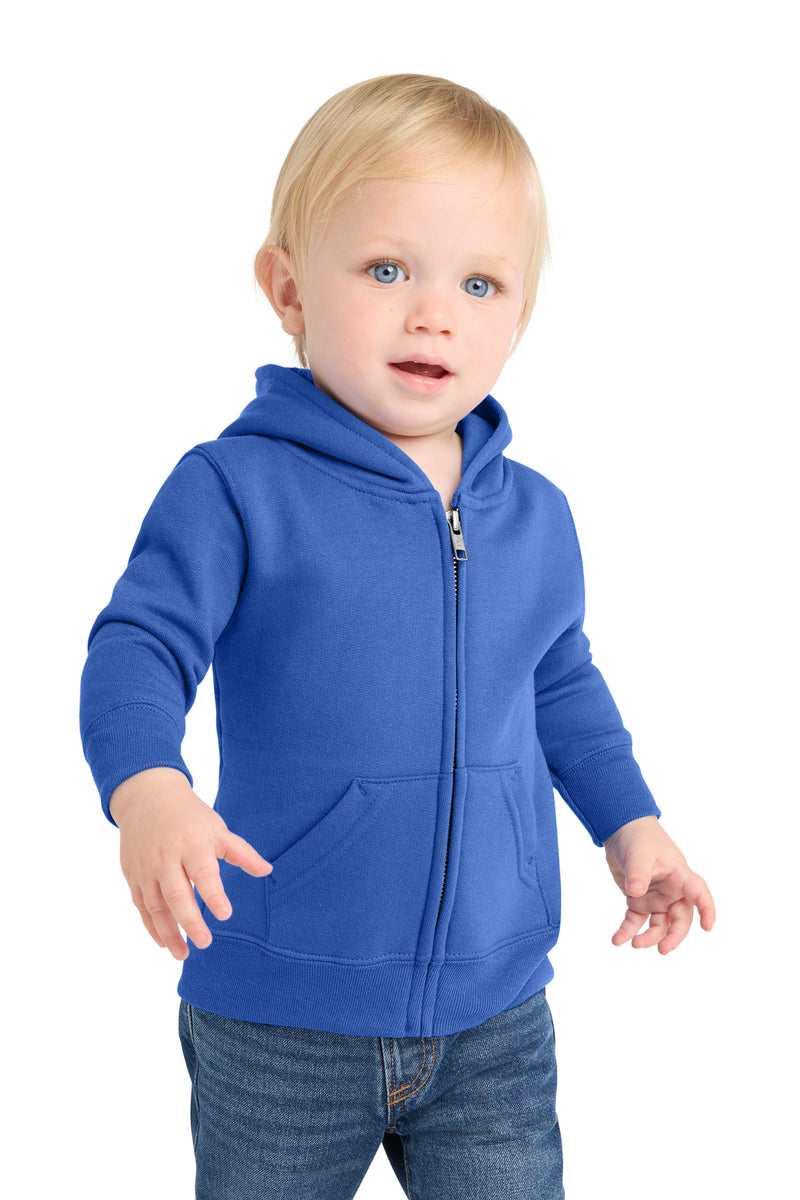 Port & Co Infant Core Fleece Full-Zip Hooded Sweatshirt - Royal