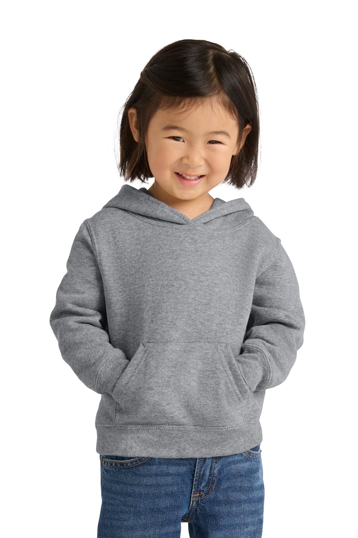 Port & Co Toddler Core Fleece Pullover Hooded Sweatshirt - Athletic Heather