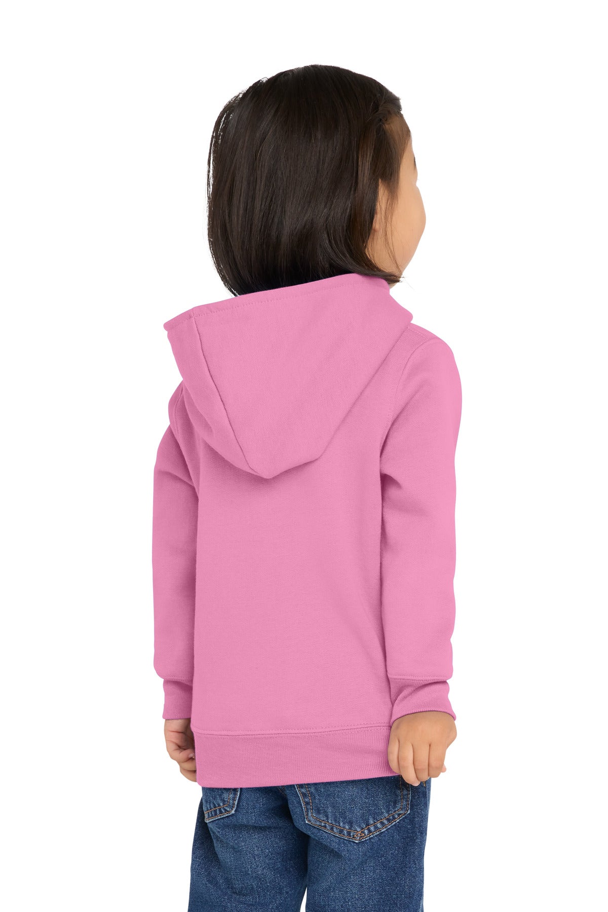 Port & Co Toddler Core Fleece Pullover Hooded Sweatshirt - Candy Pink