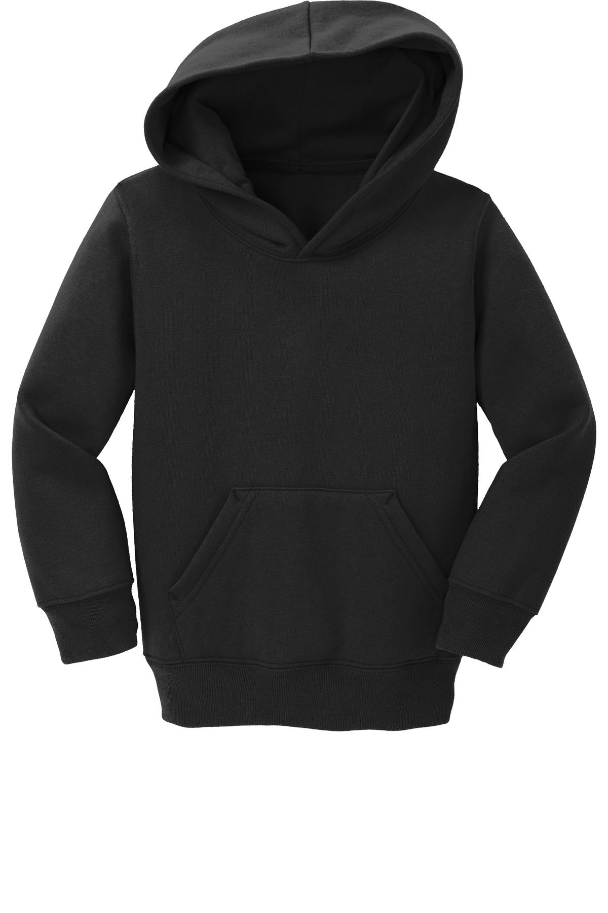 Port & Co Toddler Core Fleece Pullover Hooded Sweatshirt - Jet Black