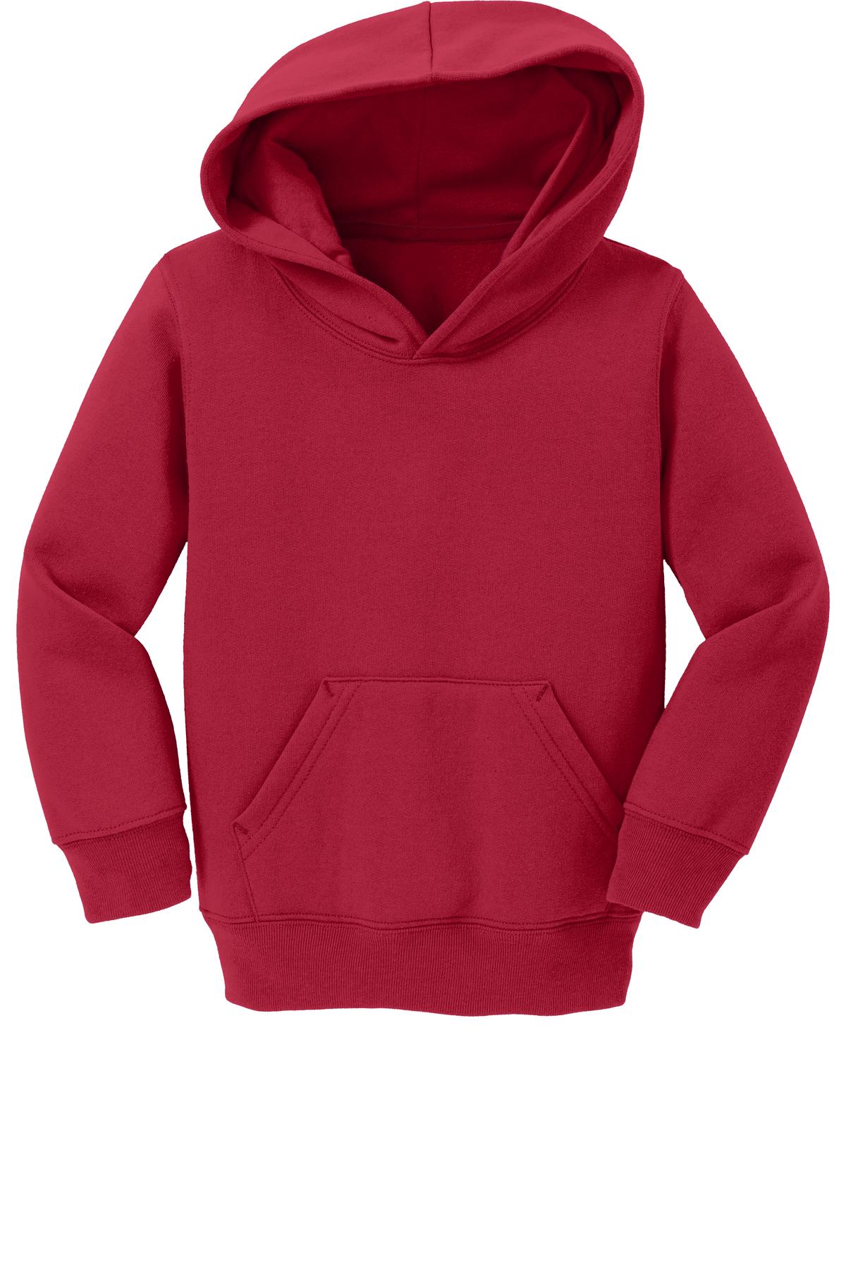 Port & Co Toddler Core Fleece Pullover Hooded Sweatshirt - Red
