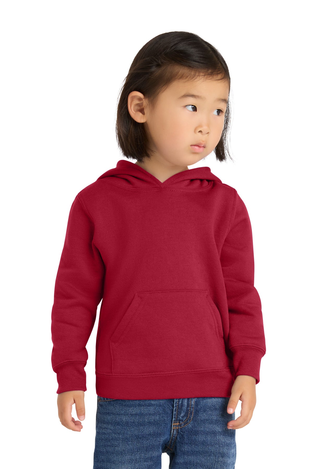 Port & Co Toddler Core Fleece Pullover Hooded Sweatshirt - Red