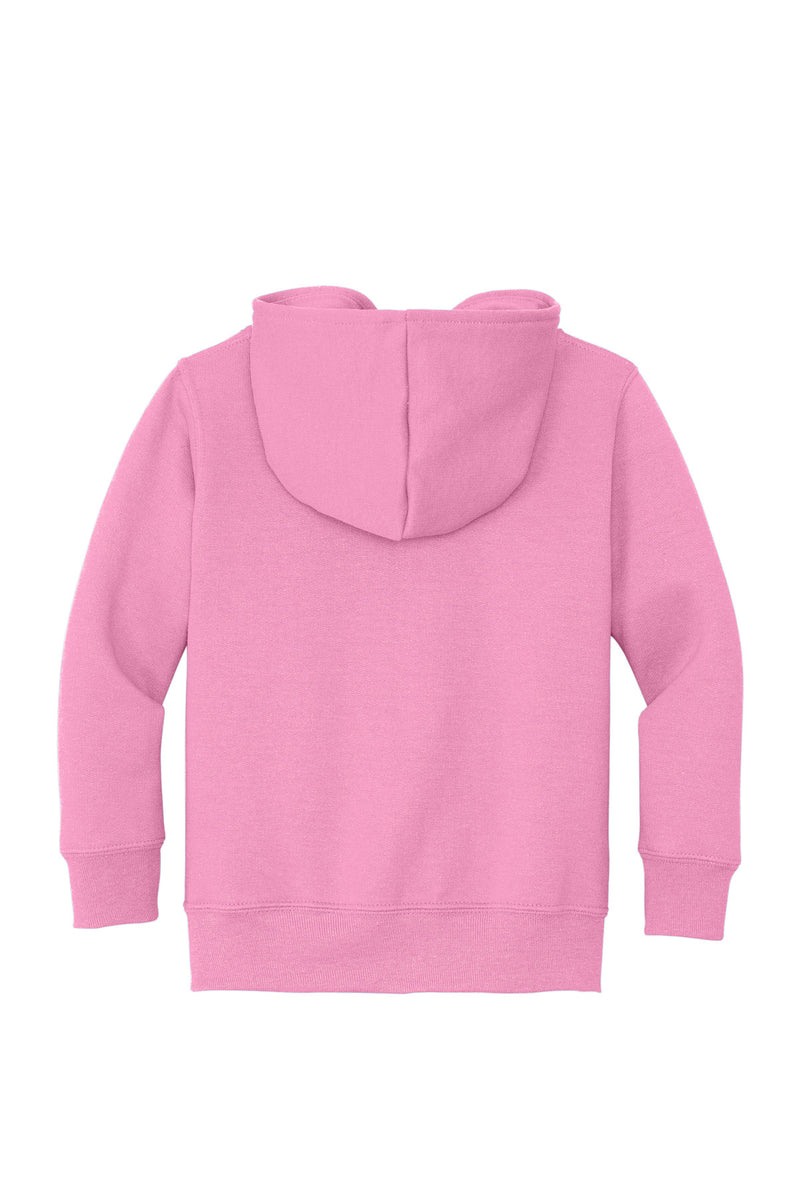 Port & Co Toddler Core Fleece Full-Zip Hooded Sweatshirt - Candy Pink