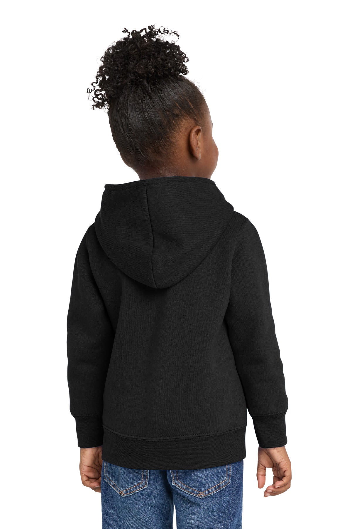 Port & Co Toddler Core Fleece Full-Zip Hooded Sweatshirt - Jet Black