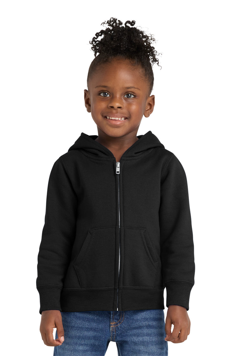 Port & Co Toddler Core Fleece Full-Zip Hooded Sweatshirt - Jet Black
