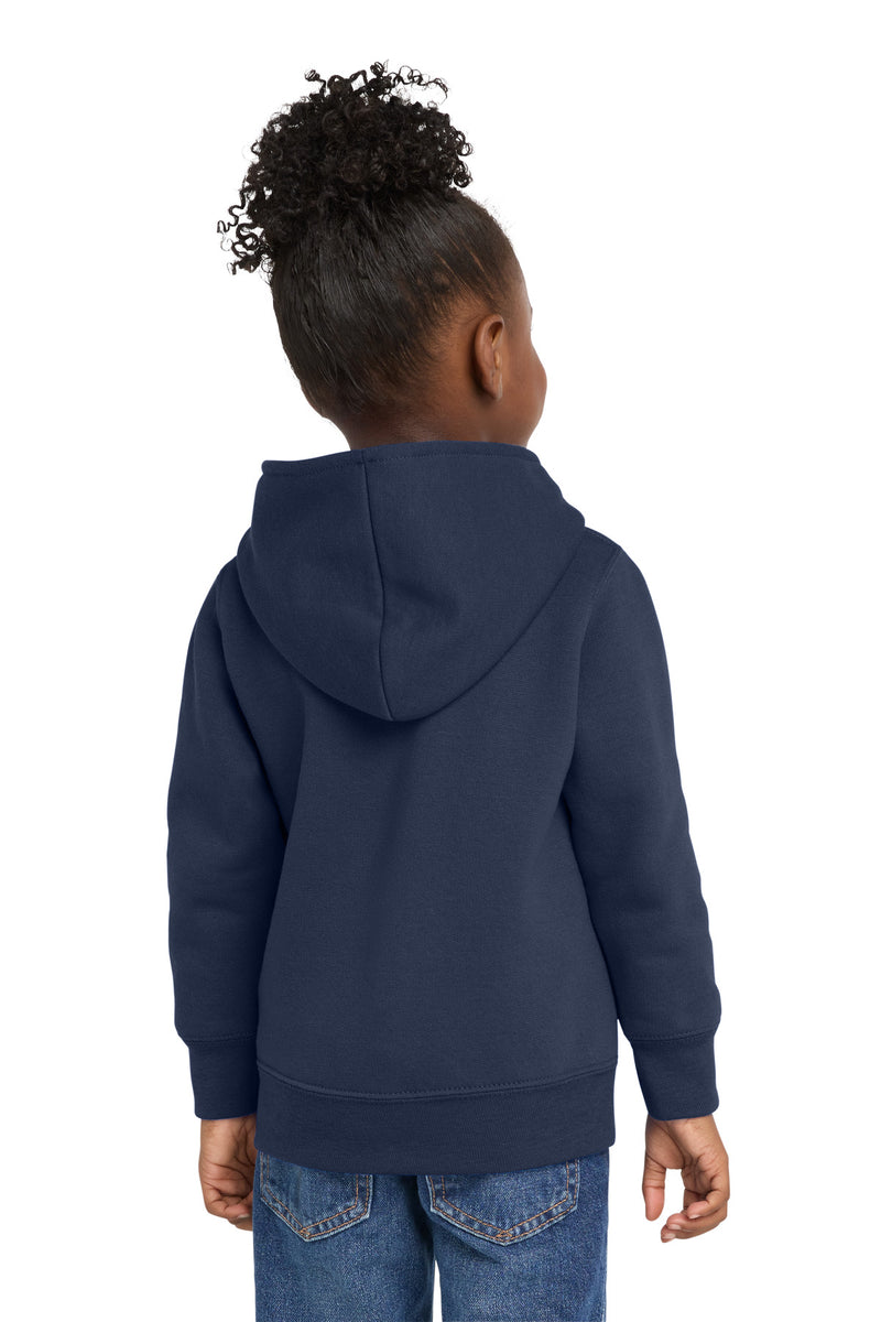 Port & Co Toddler Core Fleece Full-Zip Hooded Sweatshirt - Navy