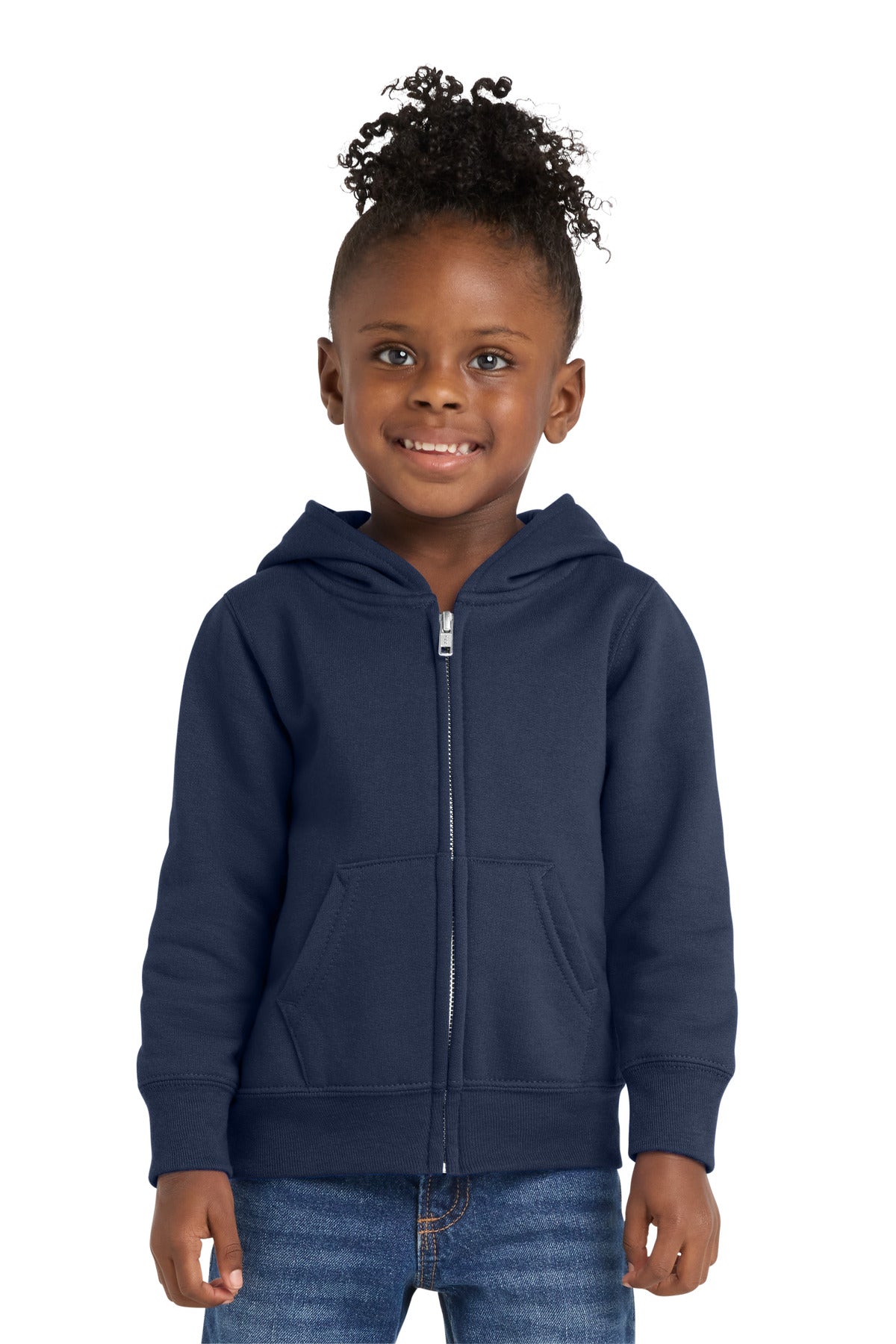 Port & Co Toddler Core Fleece Full-Zip Hooded Sweatshirt - Navy