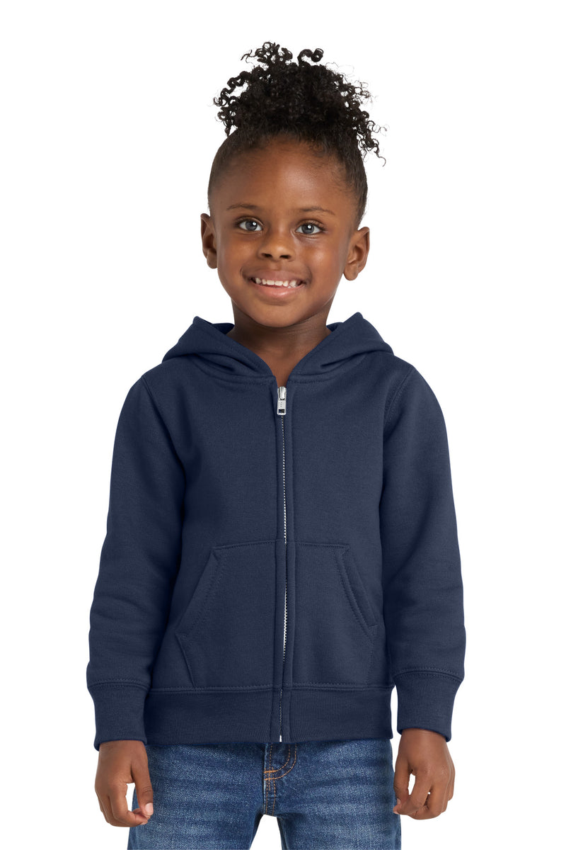 Port & Co Toddler Core Fleece Full-Zip Hooded Sweatshirt - Navy
