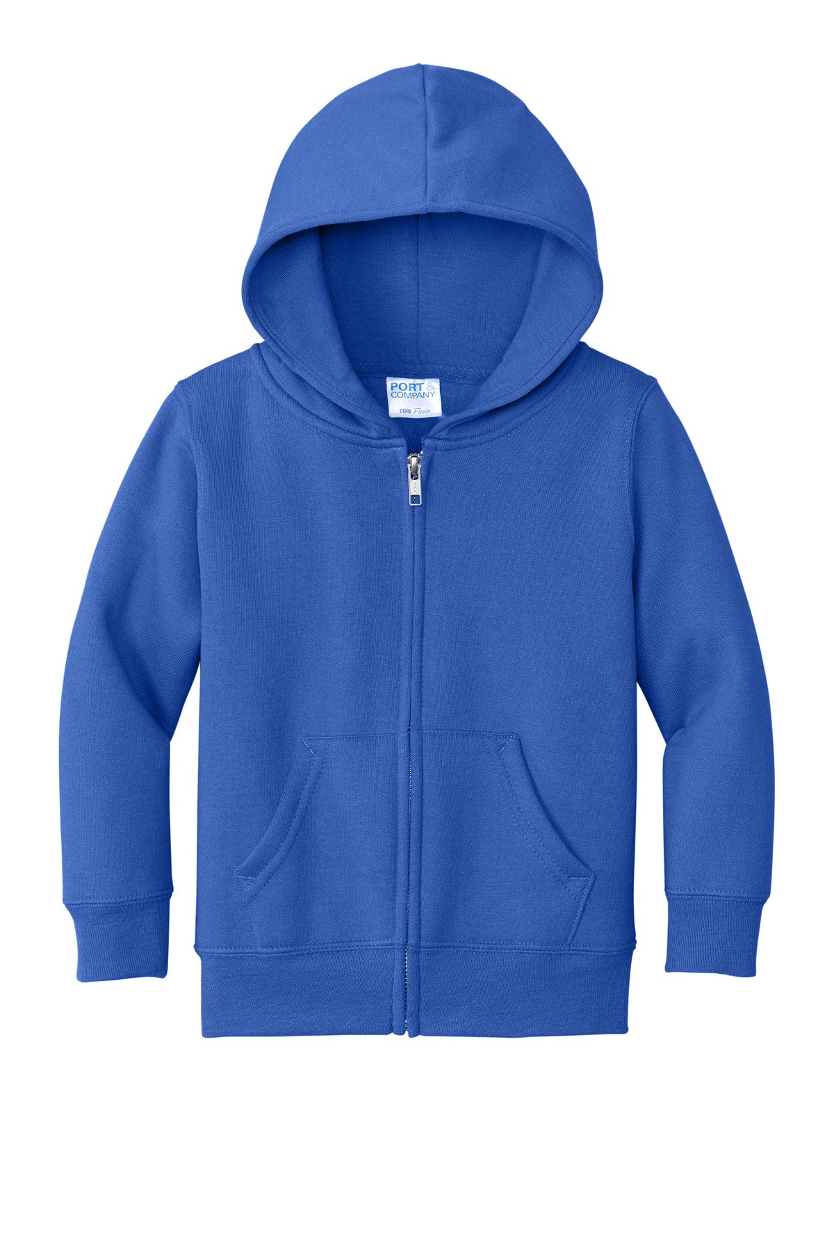 Port & Co Toddler Core Fleece Full-Zip Hooded Sweatshirt - Royal