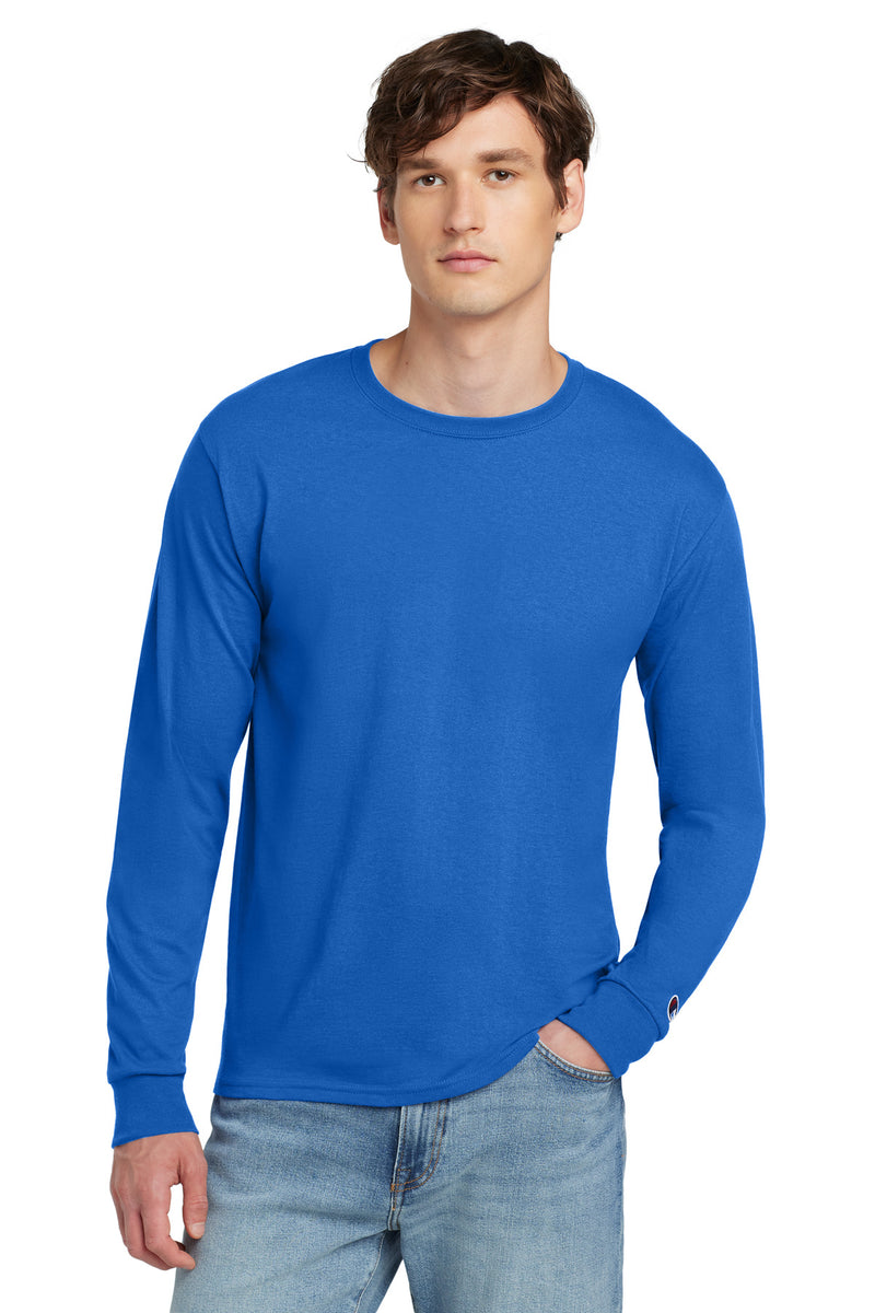 Champion  Heritage 5.2-Oz. Jersey Long Sleeve Tee - Athletic Royal