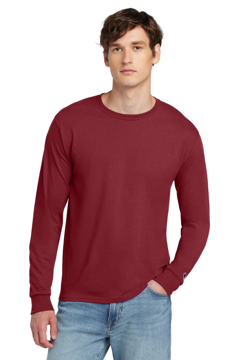 Champion  Heritage 5.2-Oz. Jersey Long Sleeve Tee - Cardinal