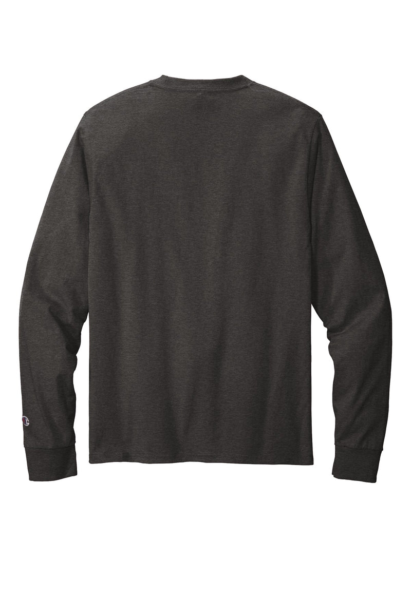 Champion  Heritage 5.2-Oz. Jersey Long Sleeve Tee - Charcoal Heather