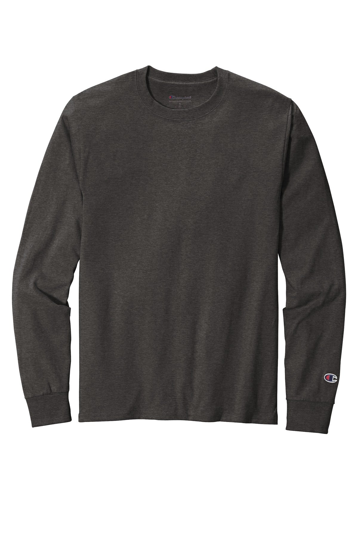 Champion  Heritage 5.2-Oz. Jersey Long Sleeve Tee - Charcoal Heather