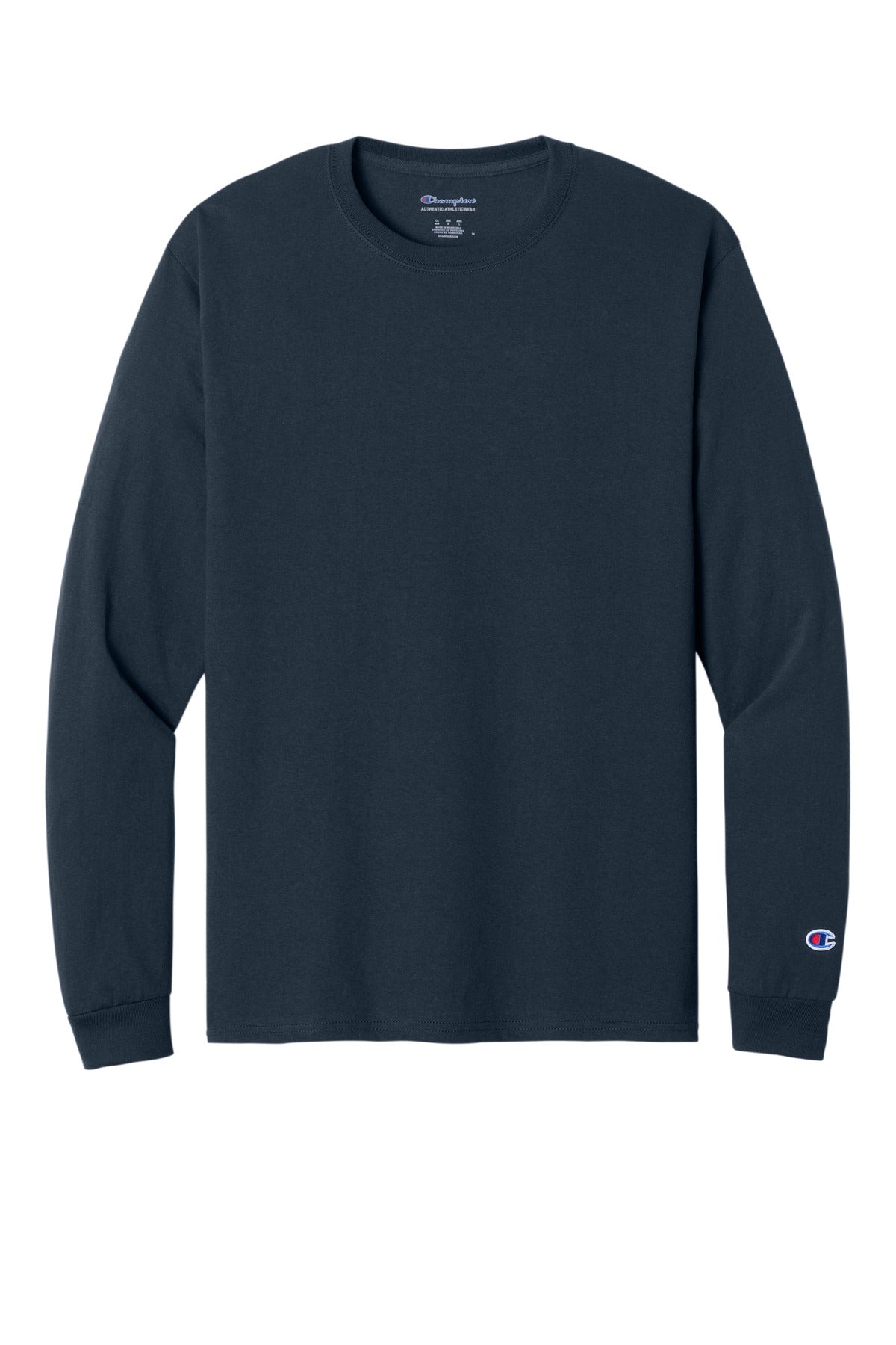 Champion  Heritage 5.2-Oz. Jersey Long Sleeve Tee - Navy