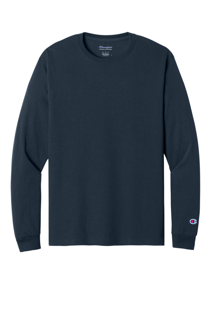 Champion  Heritage 5.2-Oz. Jersey Long Sleeve Tee - Navy