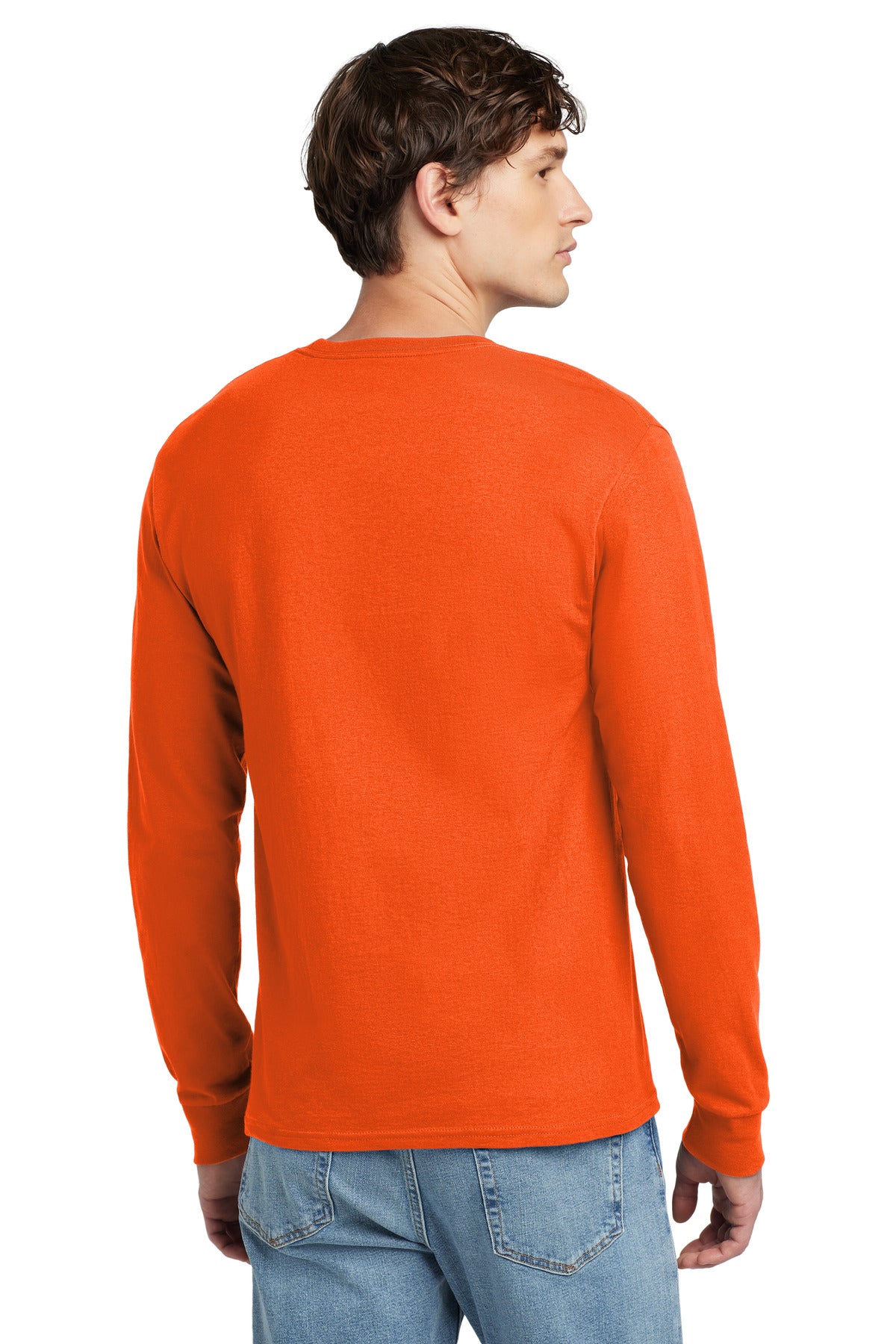 Champion  Heritage 5.2-Oz. Jersey Long Sleeve Tee - Orange