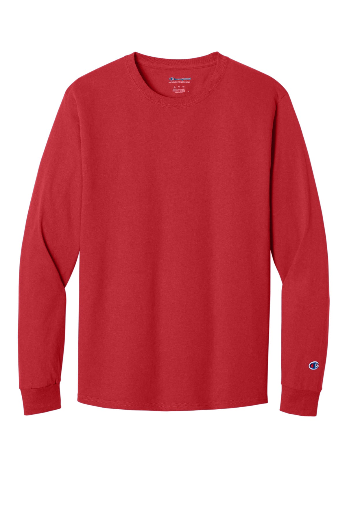 Champion  Heritage 5.2-Oz. Jersey Long Sleeve Tee - Red