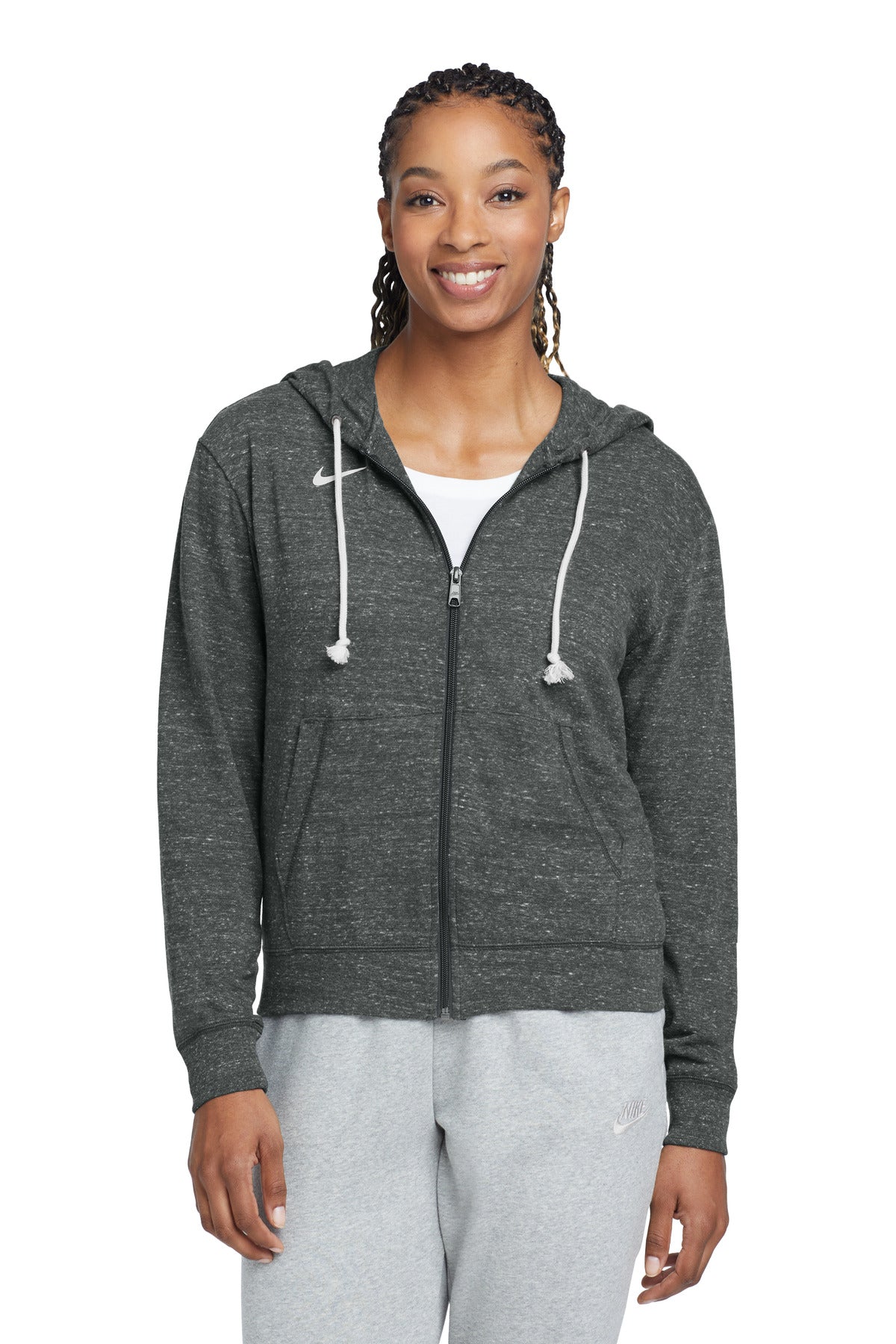 Nike Women's Gym Vintage Full-Zip Hoodie - Team Anthracite