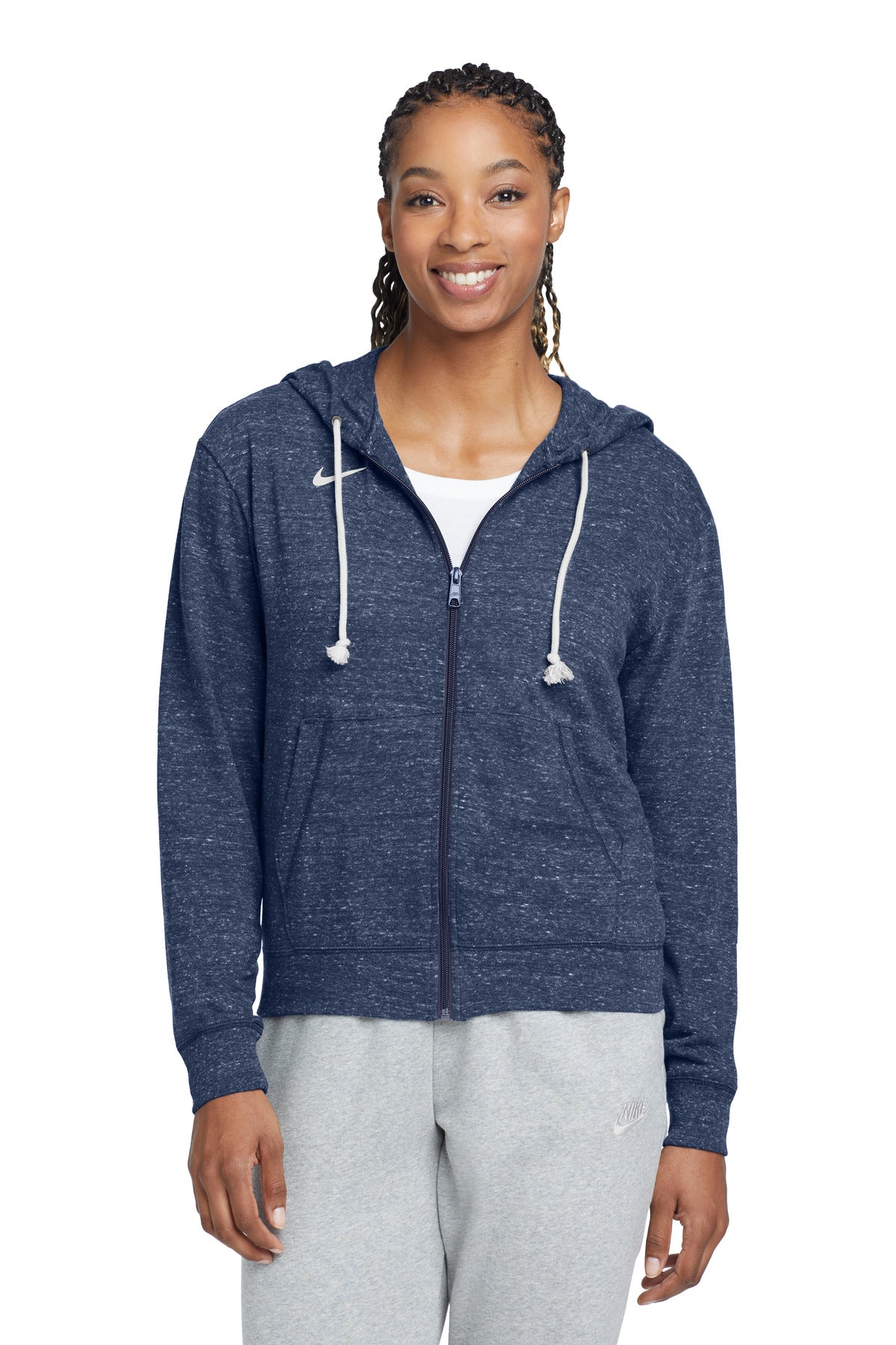 Nike Women's Gym Vintage Full-Zip Hoodie - Team Navy