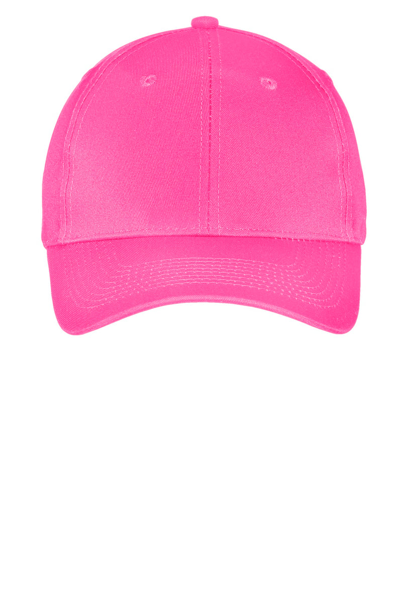 Port Authority Six-Panel Twill Cap - Neon Pink