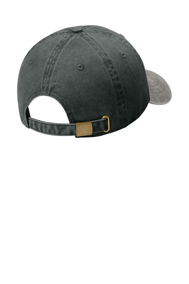 Port Authority Two-Tone Pigment-Dyed Cap - Black/ Pebble