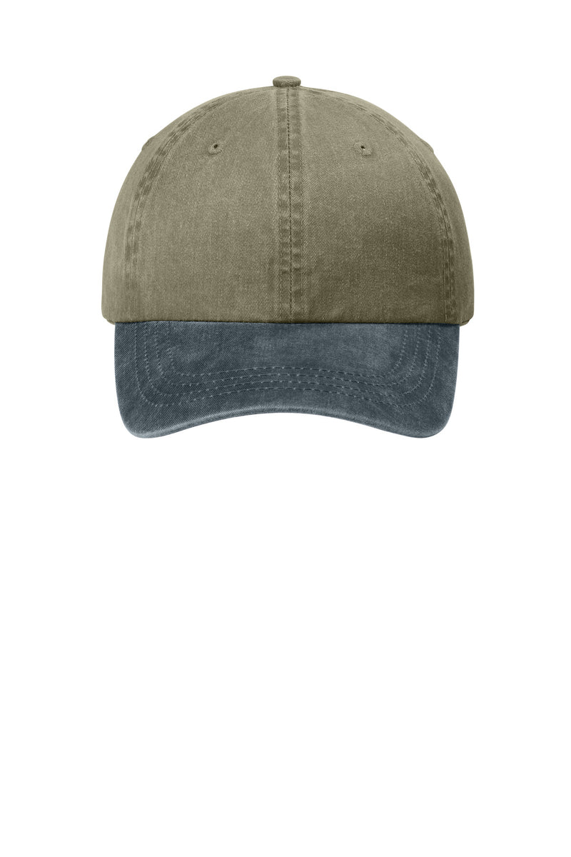 Port Authority Two-Tone Pigment-Dyed Cap - Khaki/ Graphite