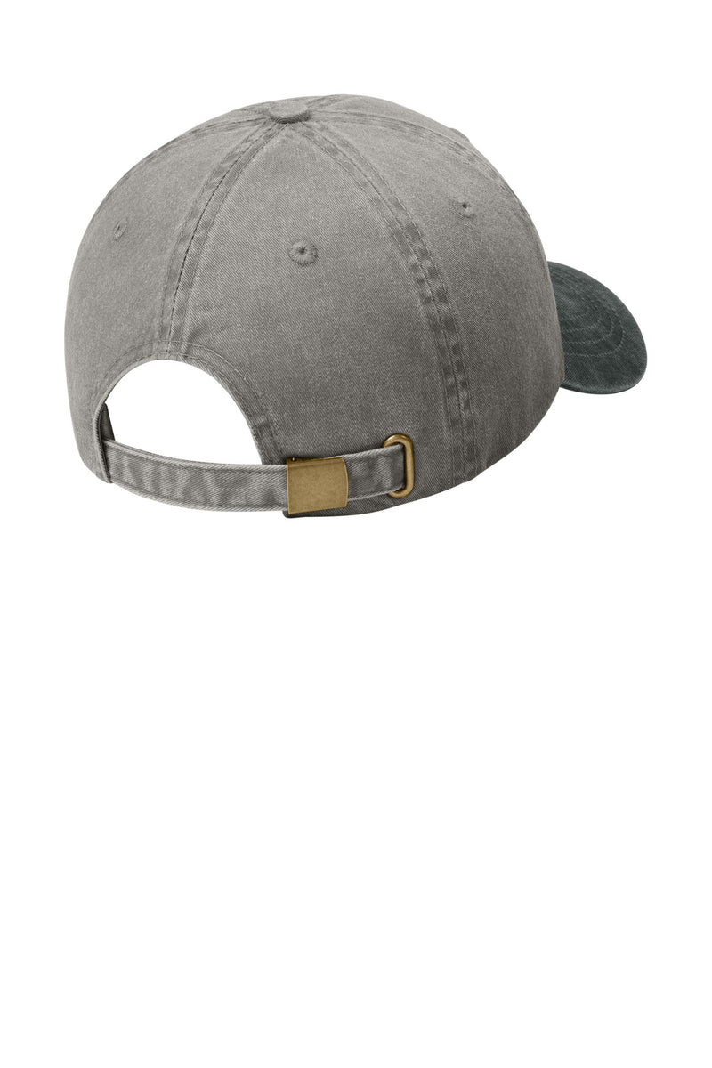 Port Authority Two-Tone Pigment-Dyed Cap - Pebble/ Black