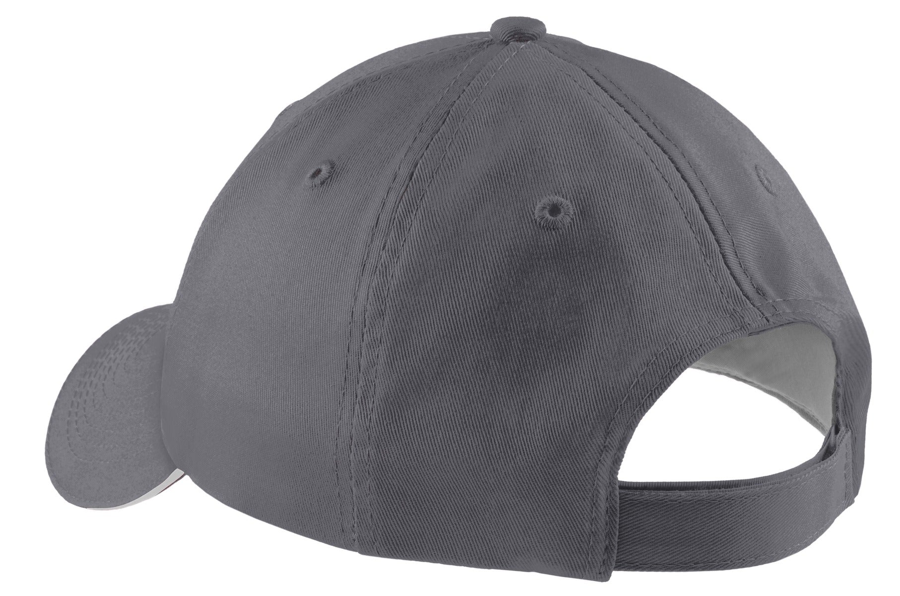 Port Authority Cotton Twill Sandwich Bill Cap - Charcoal/ White