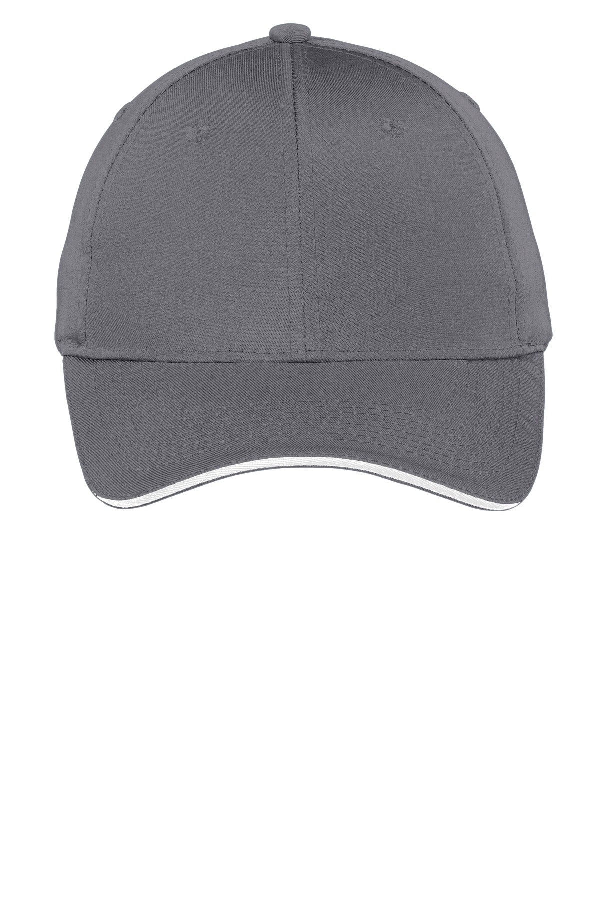 Port Authority Cotton Twill Sandwich Bill Cap - Charcoal/ White
