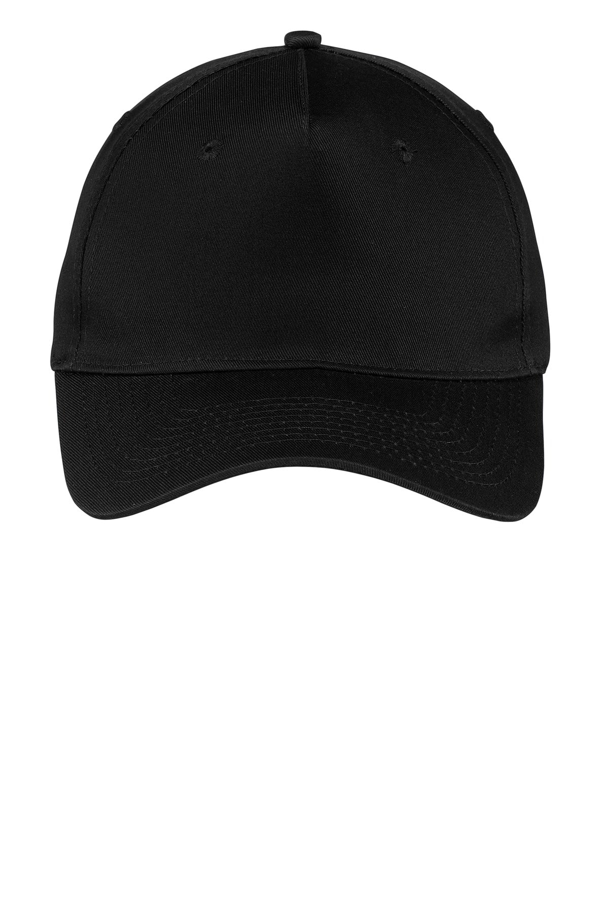 Port Authority Five-Panel Twill Cap - Black