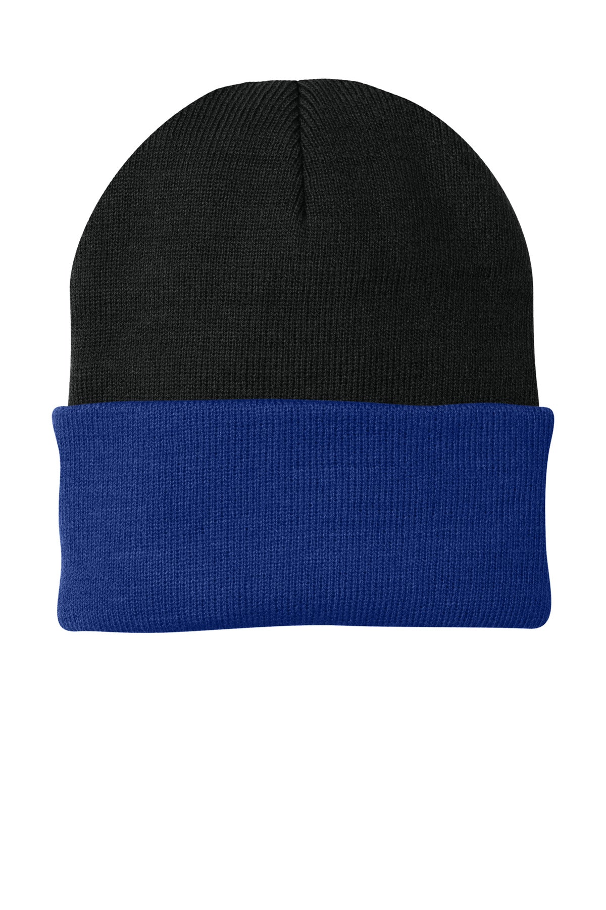 Port Authority Knit Cap - Black/ Athletic Royal