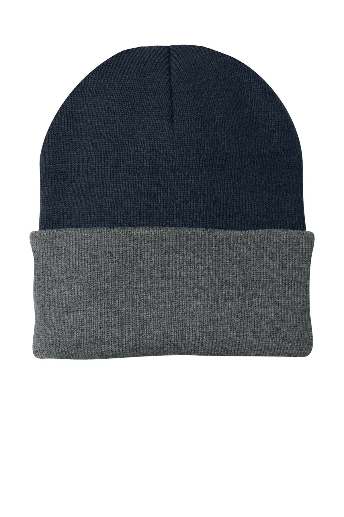 Port Authority Knit Cap - Navy/ Athletic Oxford