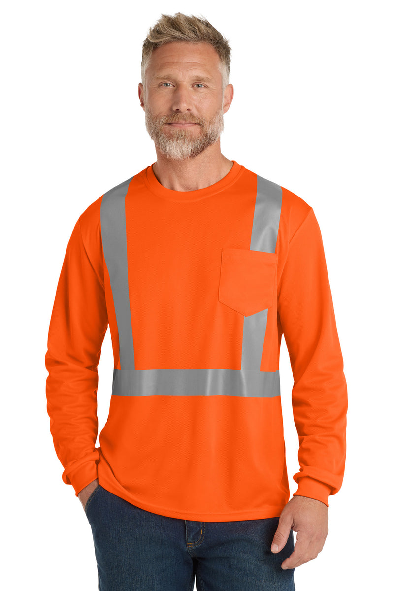 CornerStone  ANSI 107 Class 2 Mesh Long Sleeve Tee - Safety Orange