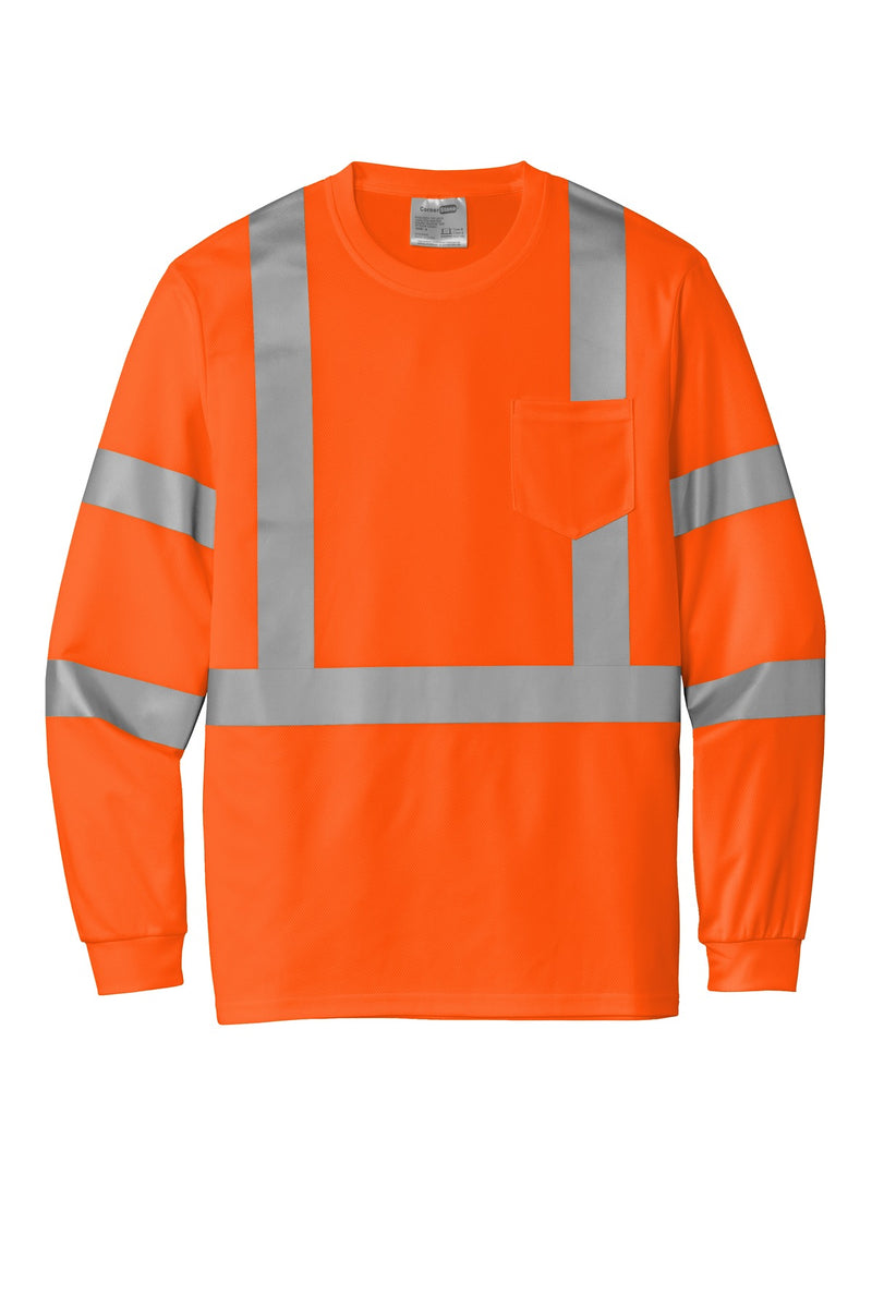 CornerStone  ANSI 107 Class 3 Mesh Long Sleeve Tee - Safety Orange