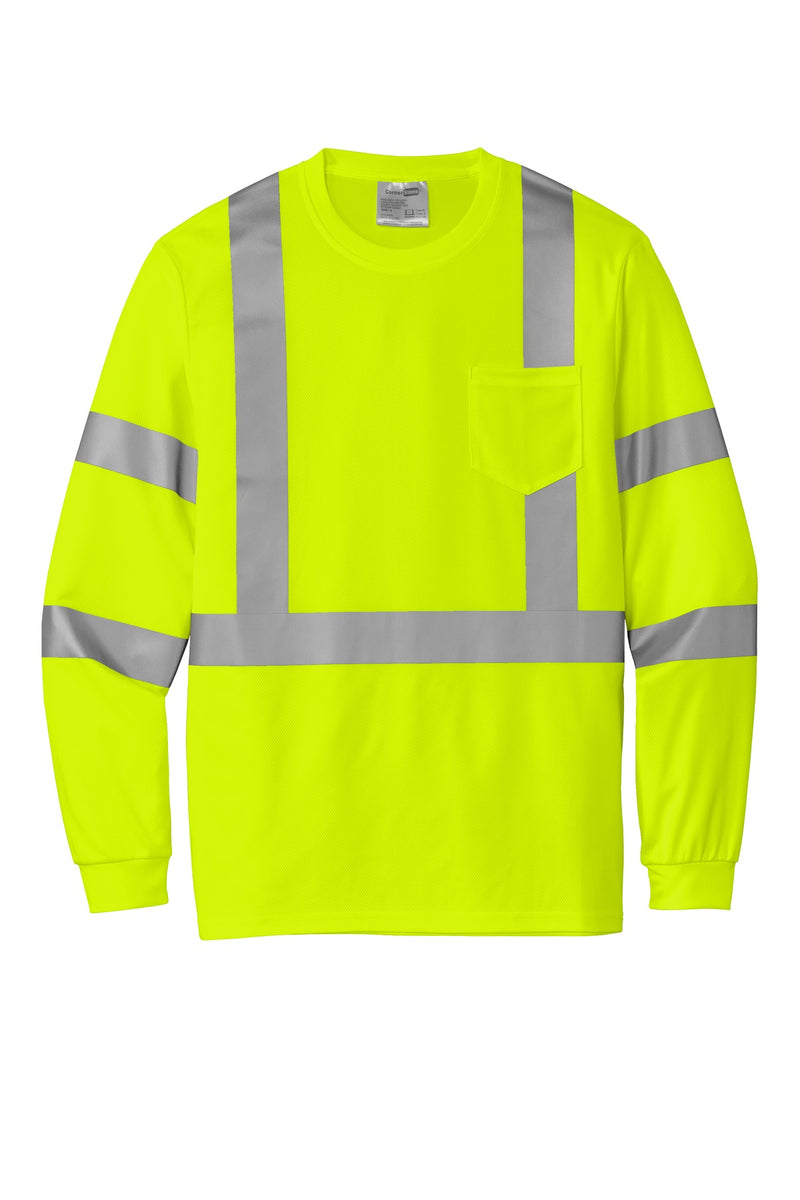 CornerStone  ANSI 107 Class 3 Mesh Long Sleeve Tee - Safety Yellow