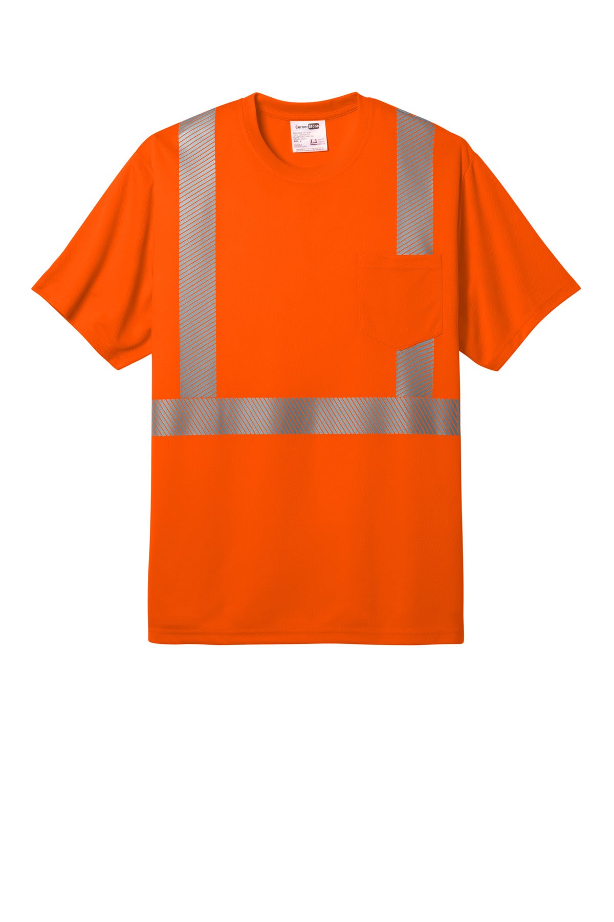 CornerStone ANSI 107 Class 2 Segmented Tape Tee - Safety Orange