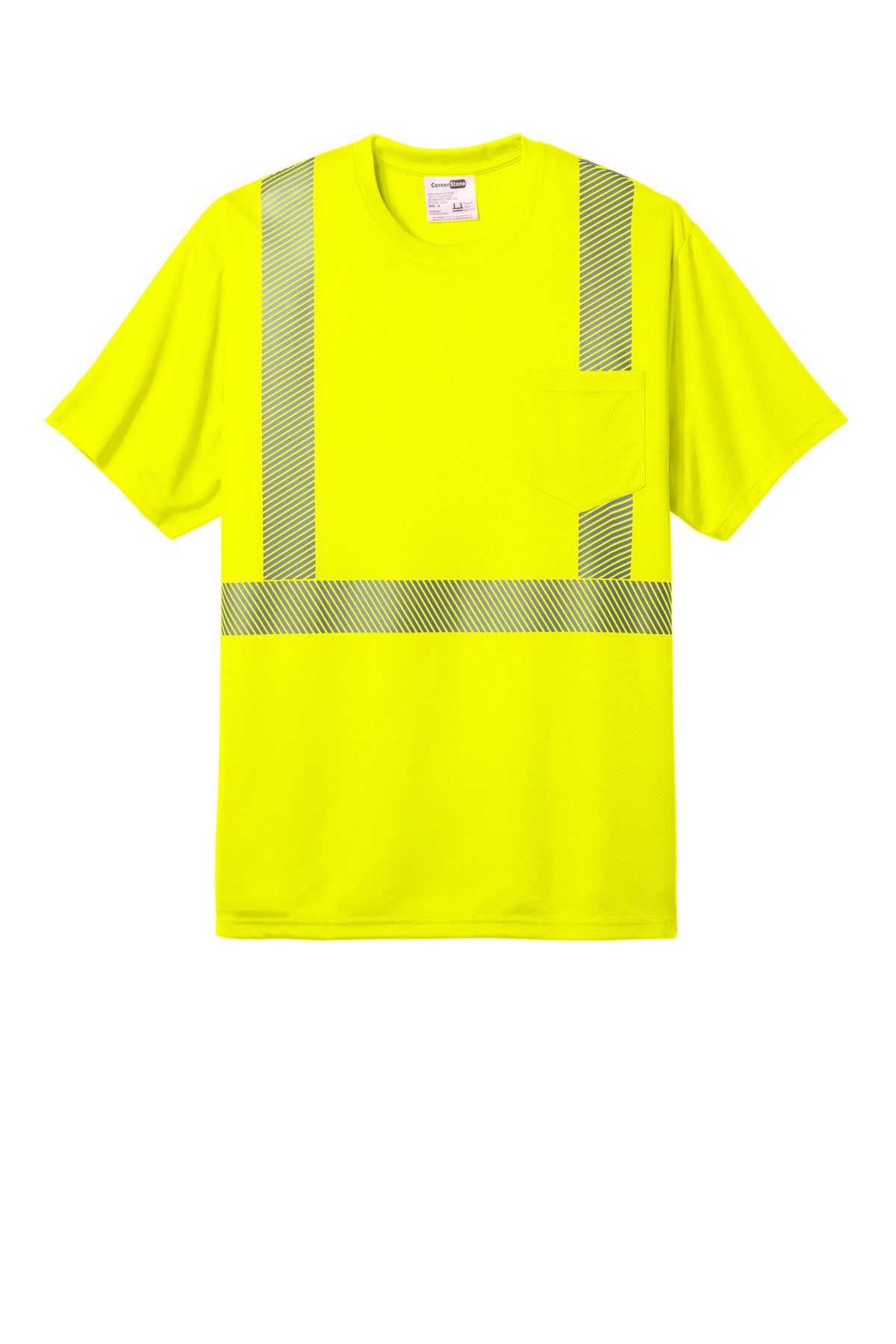 CornerStone ANSI 107 Class 2 Segmented Tape Tee - Safety Yellow