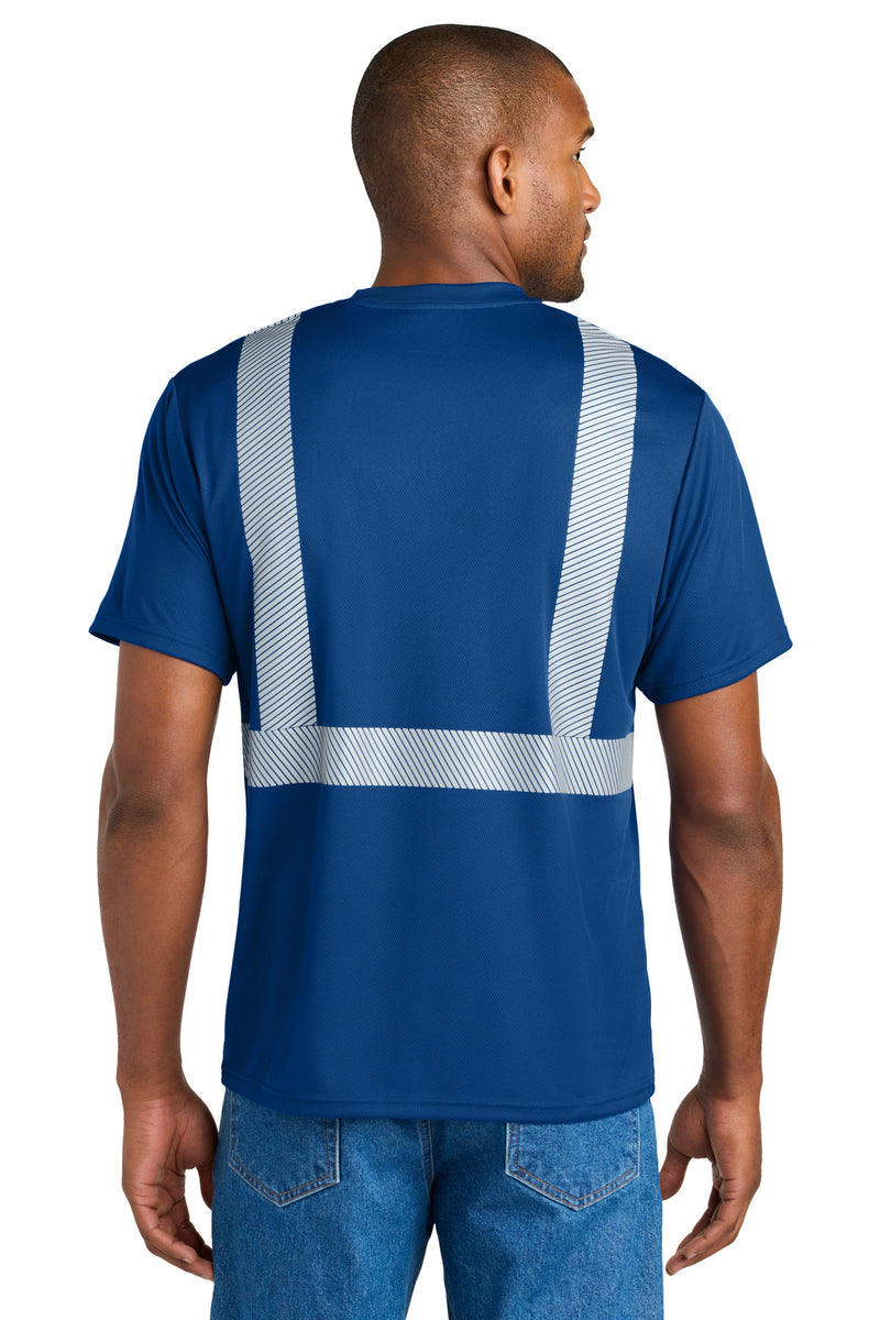 CornerStone Enhanced Visibility Segmented Tape Tee - Royal