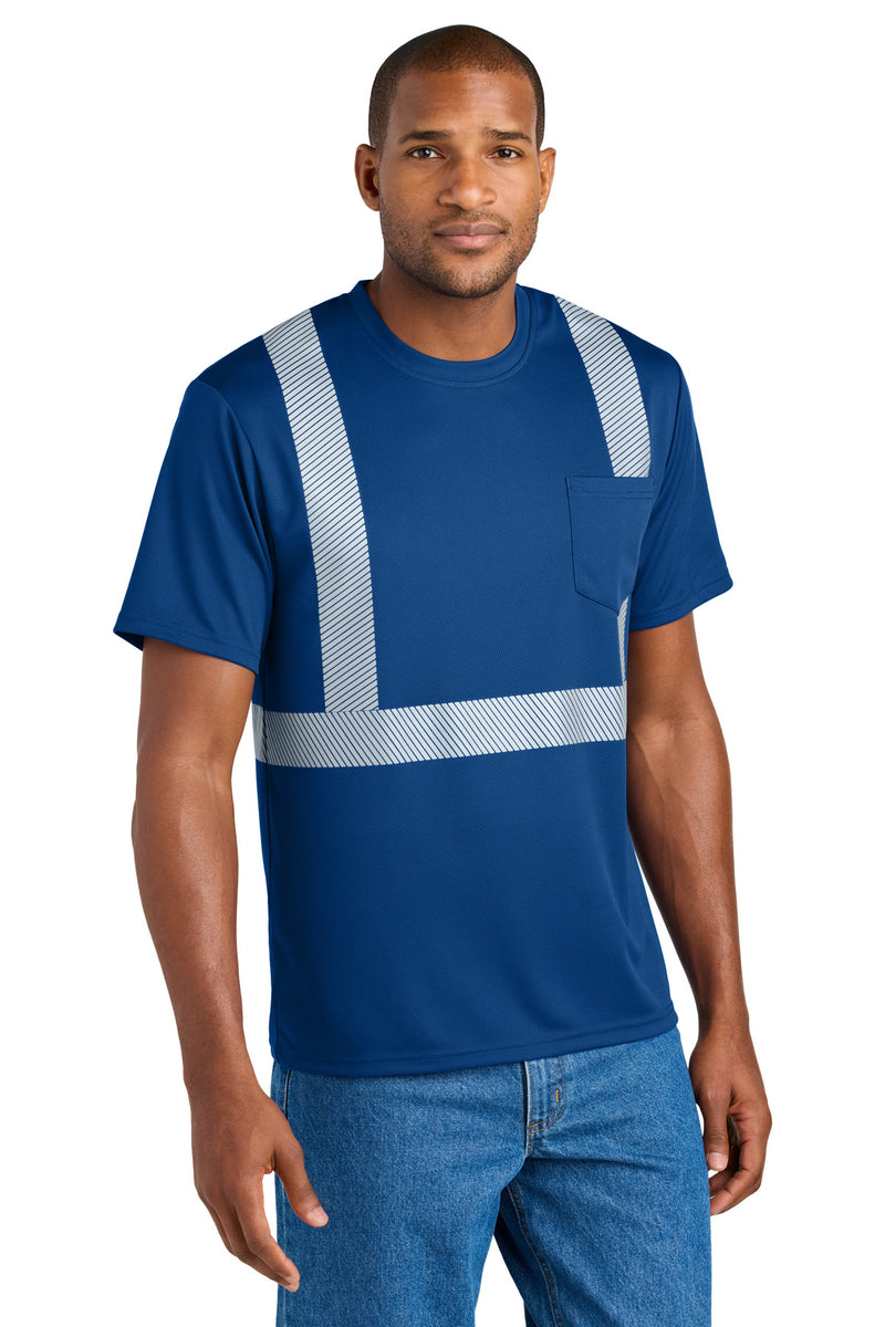 CornerStone Enhanced Visibility Segmented Tape Tee - Royal
