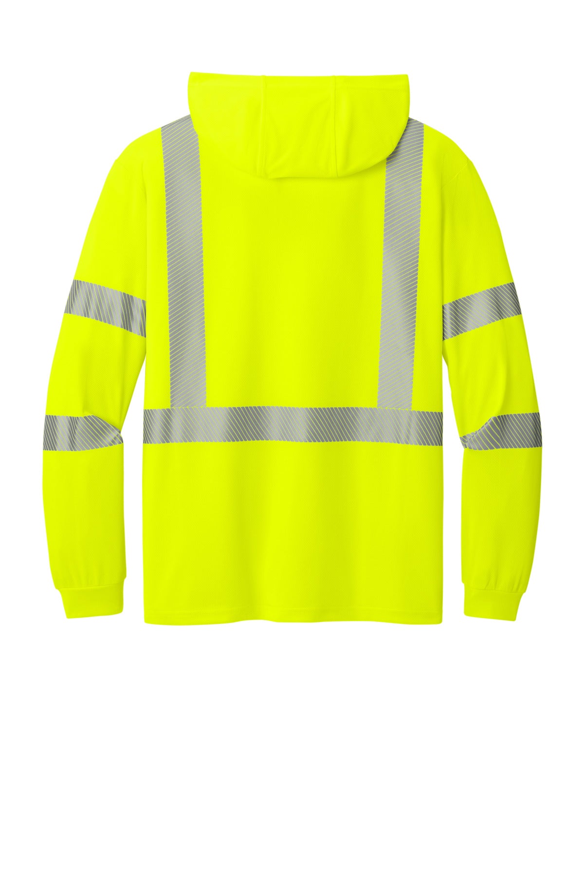 CornerStone ANSI 107 Class 3 Long Sleeve Segmented Tape Hooded Tee - Safety Yellow