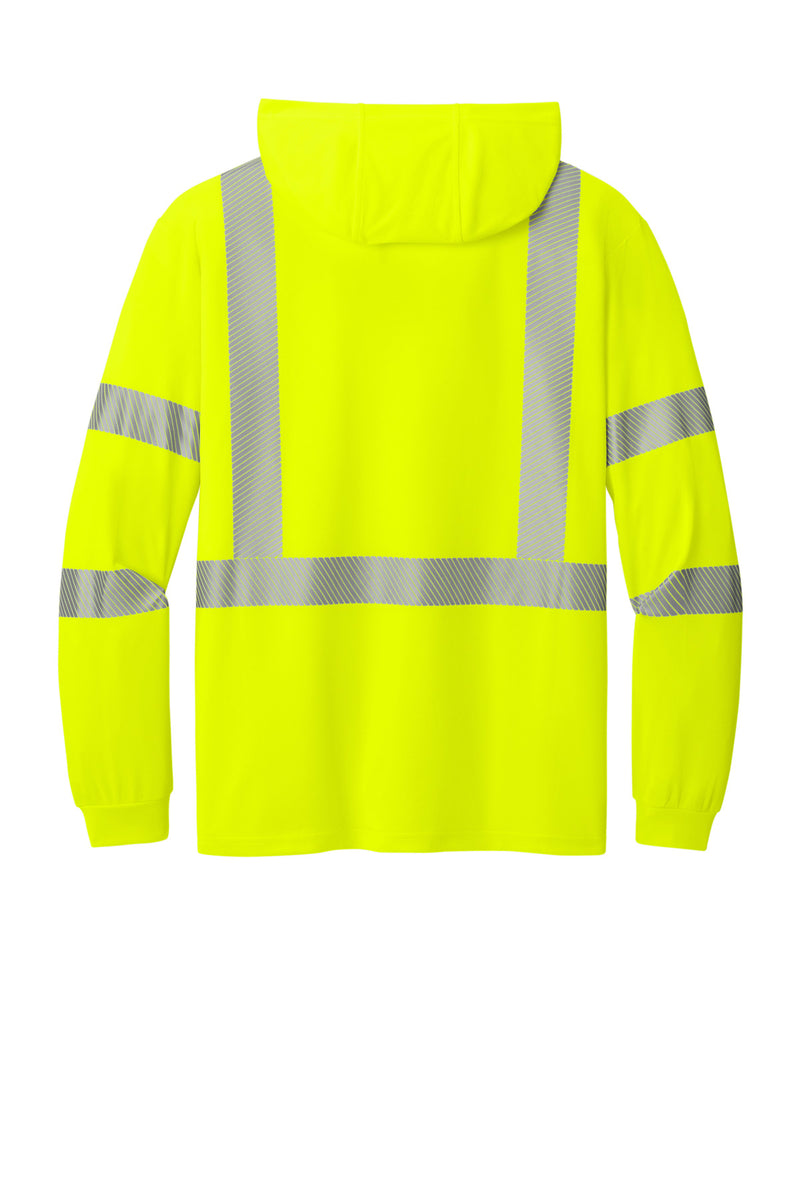 CornerStone ANSI 107 Class 3 Long Sleeve Segmented Tape Hooded Tee - Safety Yellow