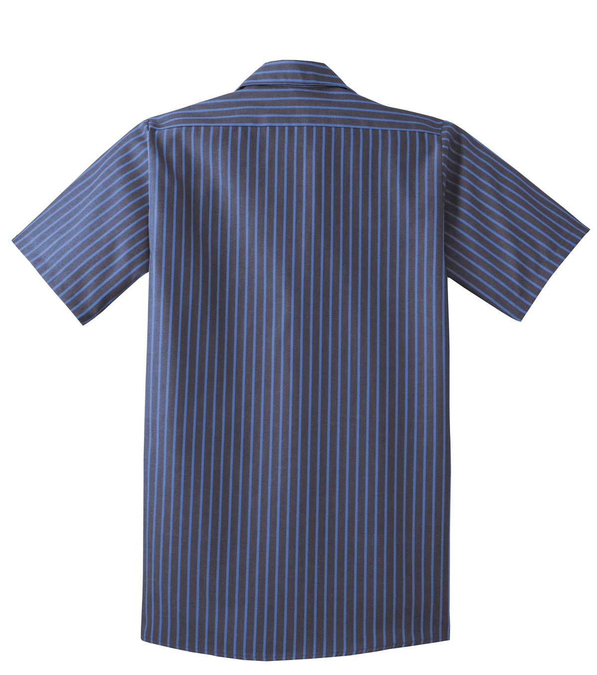 Red Kap Short Sleeve Striped Industrial Work Shirt - Grey/ Blue