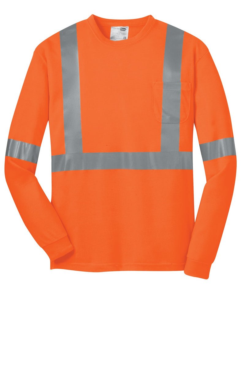 CornerStone ANSI 107 Class 2 Long Sleeve Safety T-Shirt - Safety Orange/ Reflective