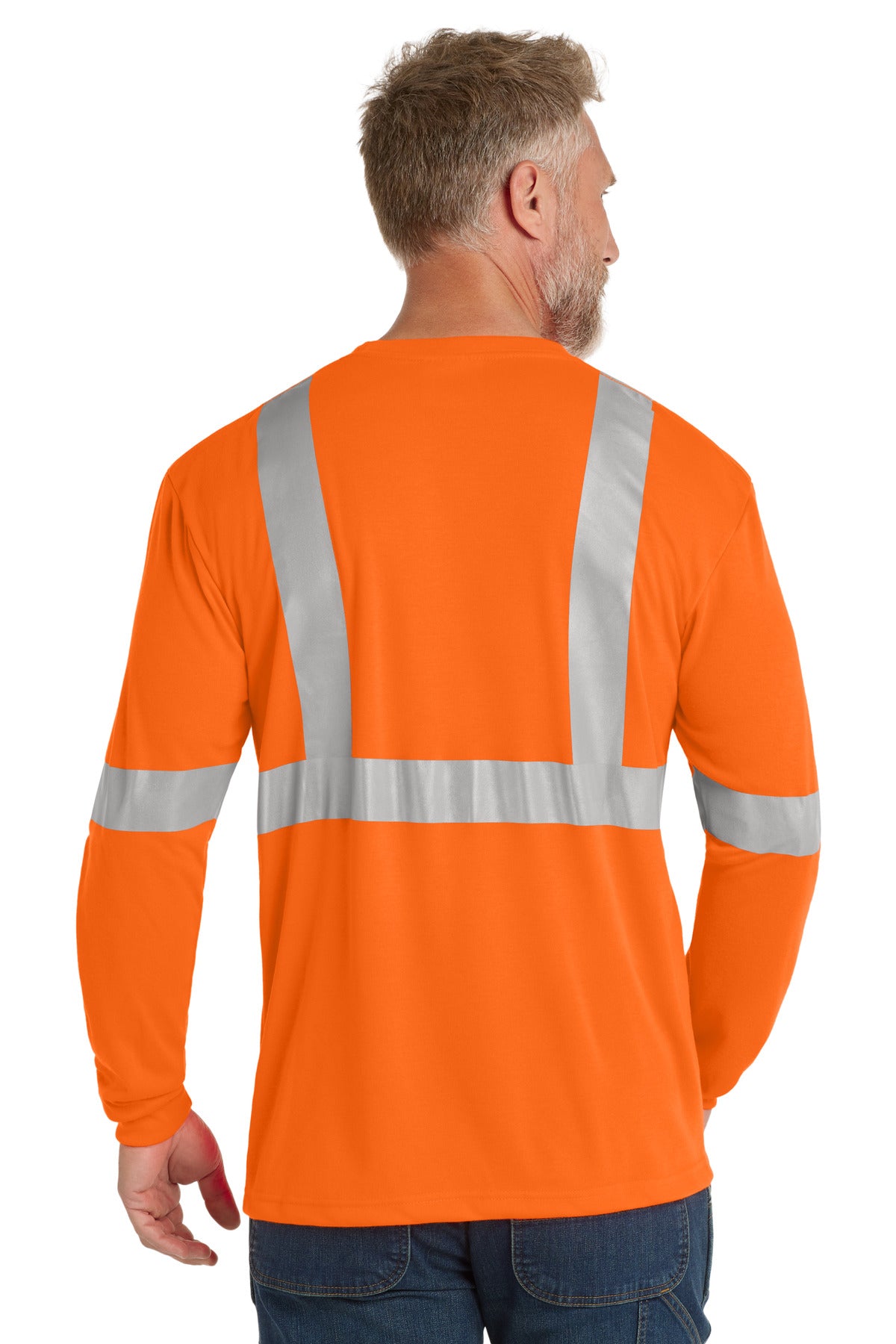 CornerStone ANSI 107 Class 2 Long Sleeve Safety T-Shirt - Safety Orange/ Reflective