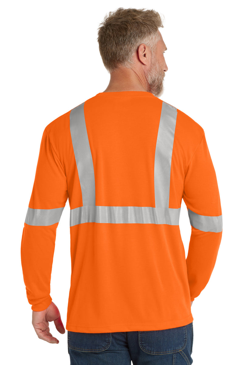 CornerStone ANSI 107 Class 2 Long Sleeve Safety T-Shirt - Safety Orange/ Reflective