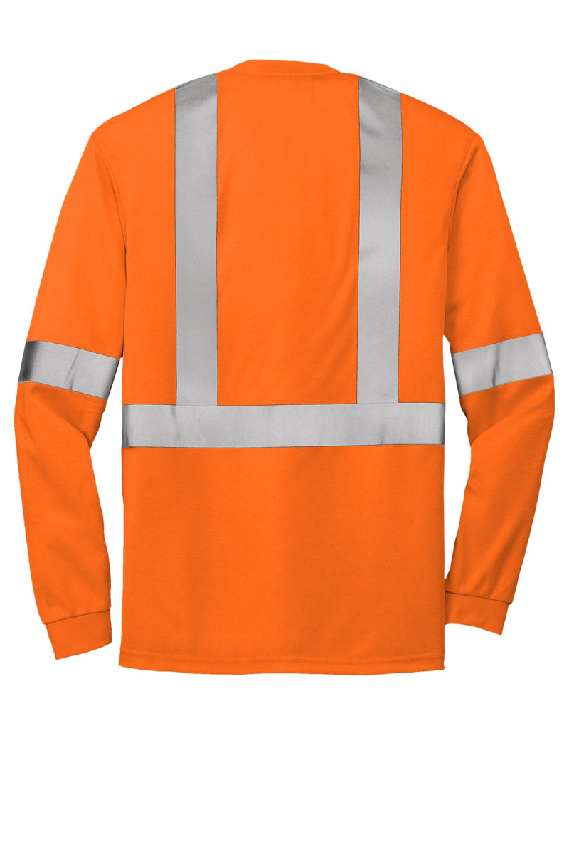 CornerStone ANSI 107 Class 2 Long Sleeve Safety T-Shirt - Safety Orange/ Reflective