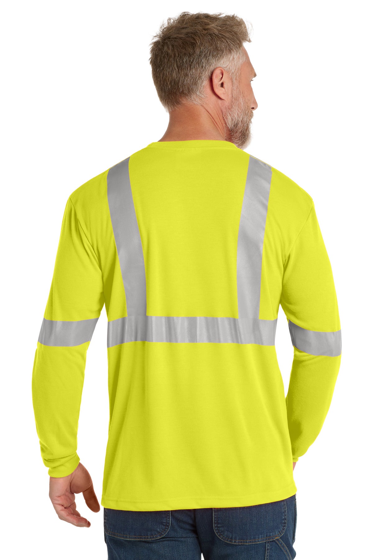 CornerStone ANSI 107 Class 2 Long Sleeve Safety T-Shirt - Safety Yellow/ Reflective