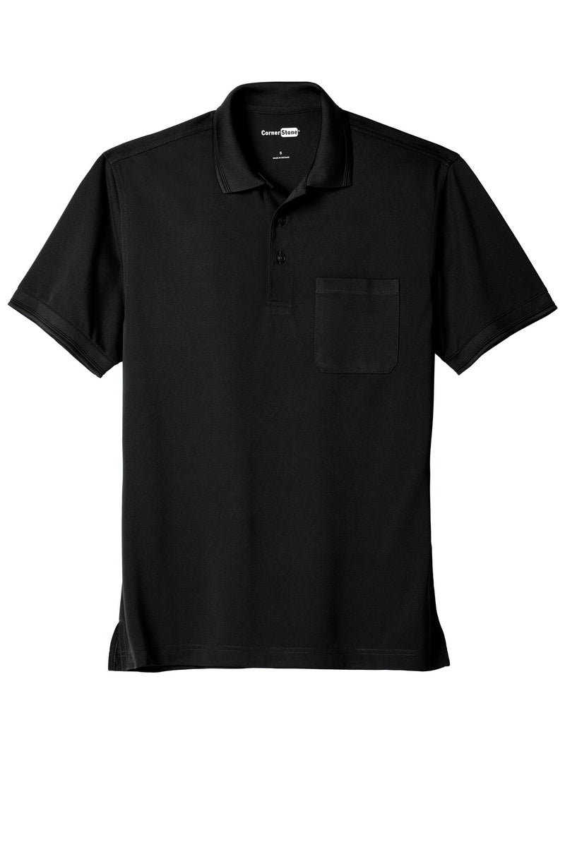 CornerStone  Industrial Snag-Proof Pique Pocket Polo - Black